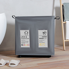 BR-dark grey 2 sorts laundry basket with insert cards customized